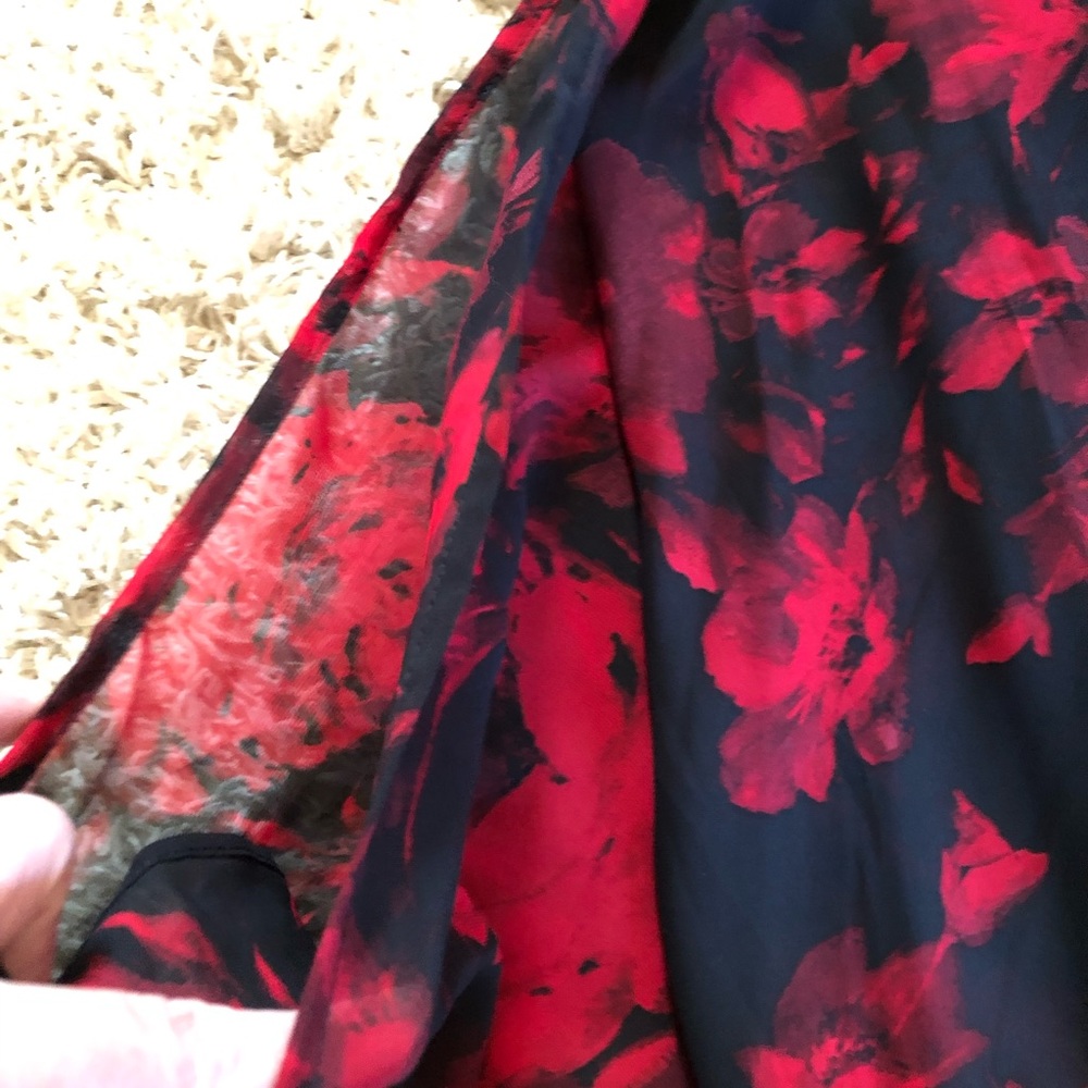 Amy Wear Dress Shirt Black with Roses XL NWOT - Picture 2 of 3